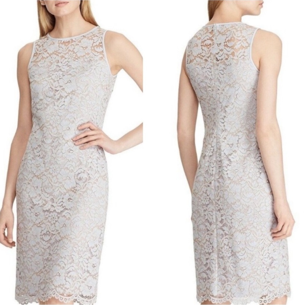 Ralph Lauren Cream Lace Midi Dress
